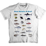 Camiseta Peixes Marinhos Do Brasil Brasileiros Pescador