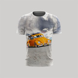 Camiseta Personalizada Fusca Amarelo 3d Clássico Volkswagen