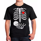 Camiseta Personalizada Grávido Bebe Esqueleto
