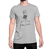 Camiseta Personalizada Hell Boy Bart Simpson Cor Cinza Tamanho G
