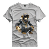 Camiseta Personalizada Monkey Macaco Boné Óculos Plus Size