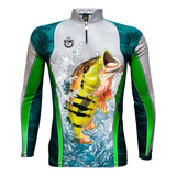 Camiseta Pesca Proteção Solar 50 King Brasil Tucunaré Kff423
