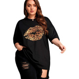 Camiseta Plus Size Aesthetic Tumblr Blogueira Animal Print