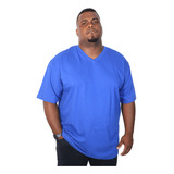 Camiseta Plus Size Básica Gola V 100 Algodão Explus