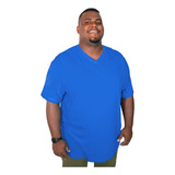 Camiseta Plus Size Extra Grande Básica Gola V 100 Algodão