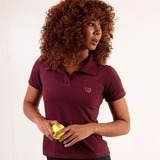 Camiseta Polo Feminina Wilson Performance Tour Cor Bordô