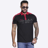 Camiseta Polo Masculina Pit Bull Jeans Listras Slim
