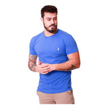 Camiseta Polo Masculina Slim Fit Azul Capri Casual Premium