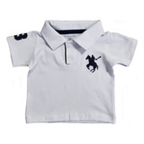 Camiseta Polo Para Bebe 3 Cores E 5 Tamanho 100 Algodão