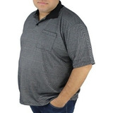 Camiseta Polo Plus Size Masculina Listrada