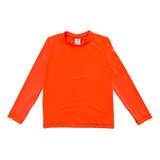 Camiseta Praia Infantil Proteção Uv Laranja Neon Tip Top