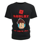 Camiseta Preta Infantil Roblox Menino Personalizada Com Nome