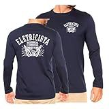 Camiseta Profissional Eletricista Uniforme De Trabalho Autônomo -BR- Alfa- M- Regular- AZUL-
