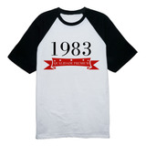 Camiseta Raglan 1983 Qualidade premium Idade