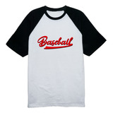 Camiseta Raglan Baseball Beisebol Esporte Americano