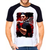 Camiseta Raglan Camisa Tenis Roger Federer Blusa Moleton