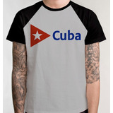 Camiseta Raglan Cuba Blusa Pais Camisa