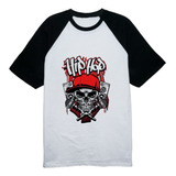 Camiseta Raglan Hip Hop Caveira Boné Música Som