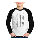 Camiseta Raglan Infantil Baseball Taco Patente Beisebol Mang
