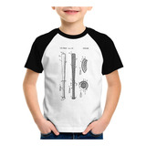 Camiseta Raglan Infantil Baseball Taco Patente Beisebol