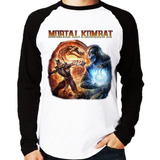 Camiseta Raglan Mortal Kombat 9 Longa