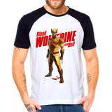 Camiseta Raglan Wolverine Herói Camisa Regata Moleton