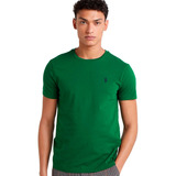 Camiseta Ralph Lauren Masculina Custom Fit Navy Icon Verde