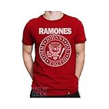 Camiseta Ramones Logo Banda Rock Anos 80 Camisa Clássicos Tamanho G Cor Rubi