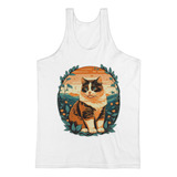 Camiseta Regata Animal Print Gato Gato Raça Ragdoll