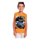 Camiseta Regata Hot Wheels Infantil Fakini 03715 Tam 4 À 10