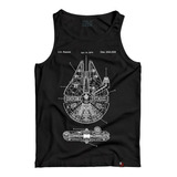 Camiseta Regata Millenium Falcon Han Solo Camisa Star Wars