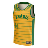 Camiseta Regata Seleção Brasileira Fiba Oscar Schmidt 14