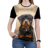 Camiseta Rottweiler Feminina Blusa Cachorro Cão