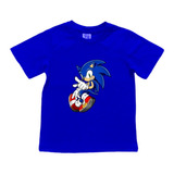 Camiseta Sonic Infantil Camisa Desenho Filme