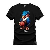 Camiseta T Shirt Algodão 100 Algodão Passaro Basquete Preto M