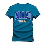 Camiseta T Shirt Unissex Algodão Miami Azul GG