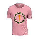 Camiseta Taça Copa Do Mundo Brasil Hexa 100 Algodão Cor Rosa Tamanho GG