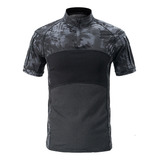Camiseta Tática Militar Camuflada De Manga Curta Para Ho