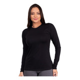 Camiseta Térmica Manga Longa Proteção Uv Comprida Feminina V