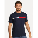 Camiseta Tommy Hilfiger Masculina Essential Flag Sash Azul