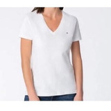 Camiseta Tommy Hilfinger Básica Branca Gola V
