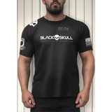 Camiseta Treino Academia Dry Fit Caveira Preta Black Skull
