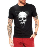 Camiseta Triangle Skull Black Caveira Harley