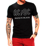 Camiseta Unissex Ac Dc Back In Black Banda Rock And Roll