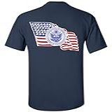 Camiseta Unissex Com Bandeira Dos Estados Unidos Da América E Selo Azul Marino X Large