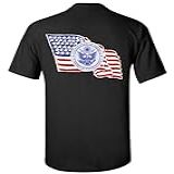 Camiseta Unissex Com Bandeira Dos Estados Unidos Da América E Selo Preto X Large