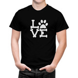 Camiseta Unissex Love Pet Cão Cachorro Gato Dog Cat Camisa