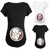 Camisetas De Maternidade Para Mulheres Com Gola Redonda Camiseta Com Estampa De Bebê Linda Blusa Curta Para Grávidas Preto M