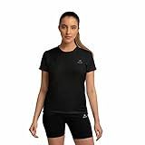 Camisetas Dry Basic SS FPS 50 Muvin Manga Curta Feminina Proteção Solar UV50 Camiseta Para Academia Treino Funcional Pilates Yoga Corrida Ginástica Fitness Caminhada Secagem Rápida P Preto 