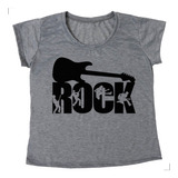 Camisetas Femininas Guitarra Rock Blusa Baby